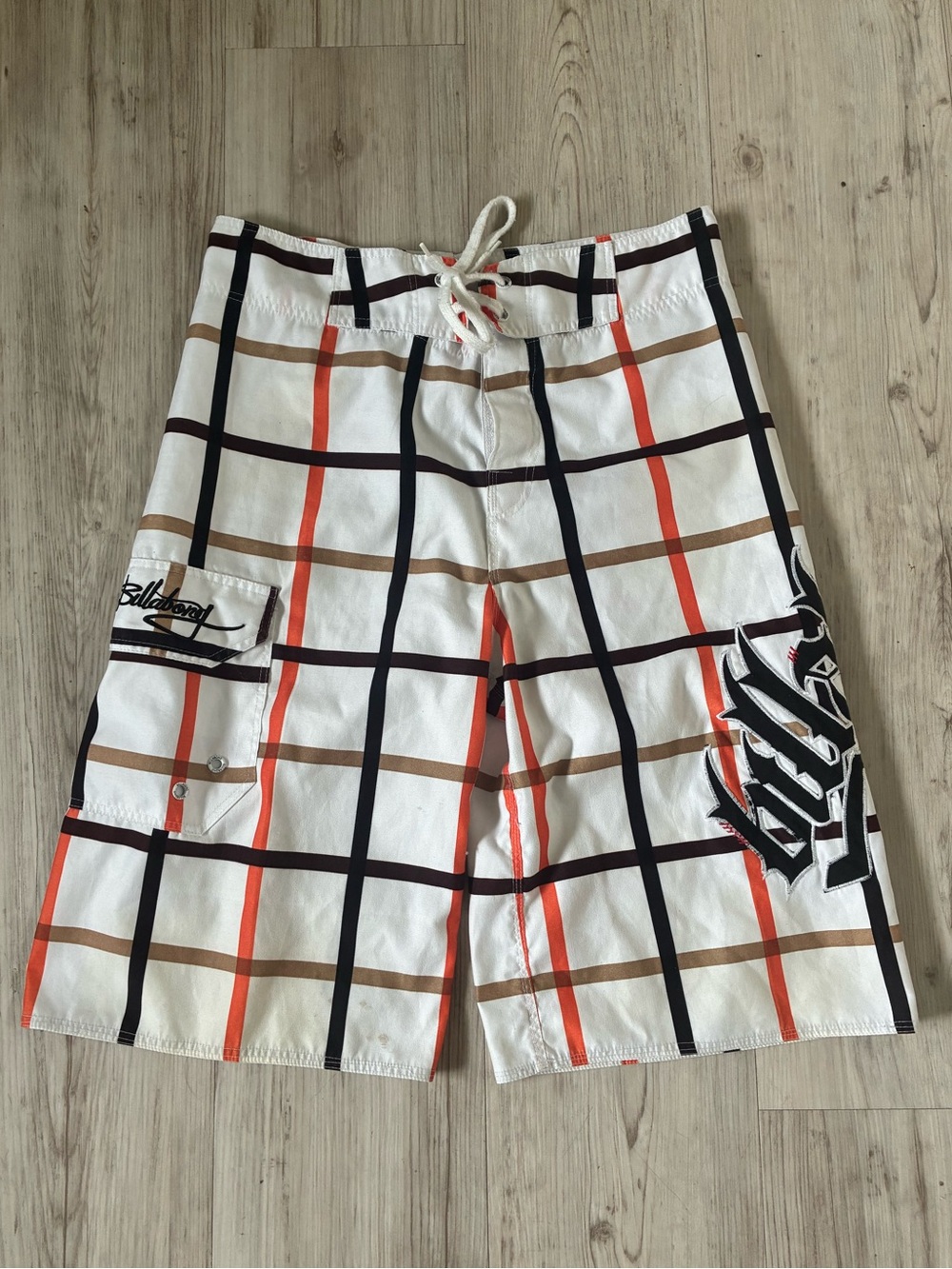 Vintage Y2K Plaid Billabong Board Shorts